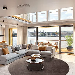 Kruhový koberec - Artena (šedá/hnedá)