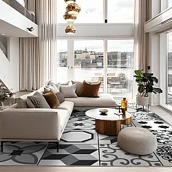 Koberec Wilton - Avent (béžový/čierny)