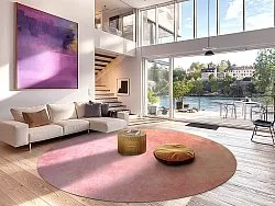 Kruhový koberec - Baden (ružový)