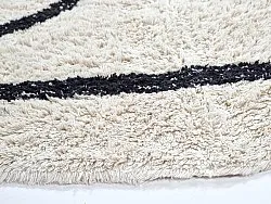 Kolo koberce - Bavello Natural Cotton Shaggy (offwhite/preto)