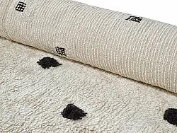 Kolo koberce - Belle Natural Cotton Shaggy (offwhite/preto)