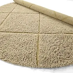 Kruhový koberec - Bellevue Natural Cotton Shaggy (bežová/hnedá)