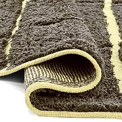 Kolo koberce - Bellevue Natural Cotton Shaggy (hnedá/žltá)