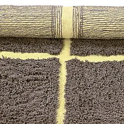 Kolo koberce - Bellevue Natural Cotton Shaggy (hnedá/žltá)