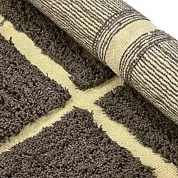 Kolo koberce - Bellevue Natural Cotton Shaggy (hnedá/žltá)