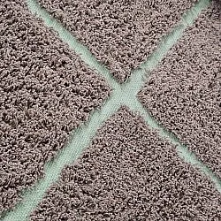 Kolo koberce - Bellevue Natural Cotton Shaggy (taupe/zelená)