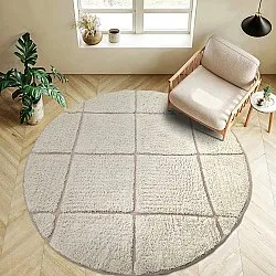 Kruhový koberec - Bellevue Natural Cotton Shaggy (špinavá biela/bežová)