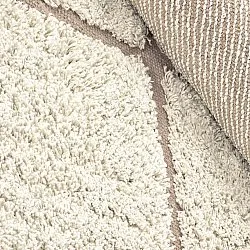 Kruhový koberec - Bellevue Natural Cotton Shaggy (špinavá biela/bežová)