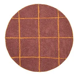 Kolo koberce - Bellevue Natural Cotton Shaggy (červená/oranžová)