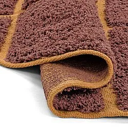 Kolo koberce - Bellevue Natural Cotton Shaggy (červená/oranžová)