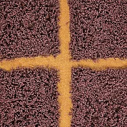 Kolo koberce - Bellevue Natural Cotton Shaggy (červená/oranžová)