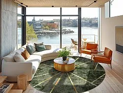 Kruhový koberec - Bellizzi (zelená)