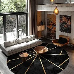 Kruhový koberec - Bellizzi (čierny)