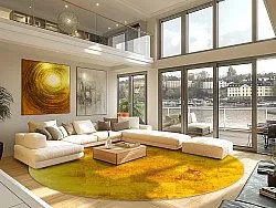 Kruhový koberec - Benali (zlatý)