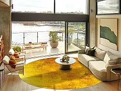 Kruhový koberec - Benali (zlatý)