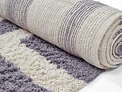 Koberec s dlhým vlasom - Bergamo Natural Cotton Shaggy (šedá/biela)