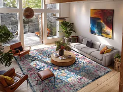 Koberec Wilton - Bouhjar (modrá/růžová/multicolor)