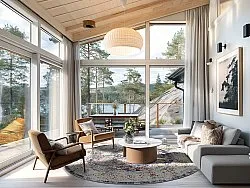 Kruhový koberec - Bouhjar (modrý/multicolor)