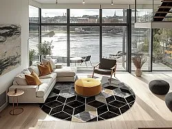 Kruhový koberec - Brigooda (šedý)