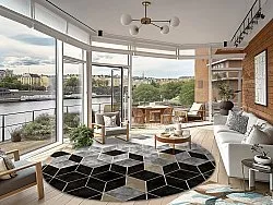 Kruhový koberec - Brigooda (šedý)