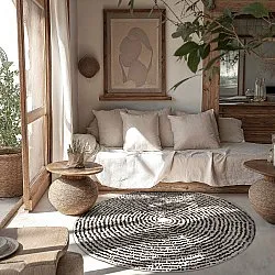 Kruhový koberec - Brussels Swirl (čierny)