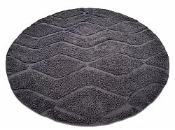 Kolo koberce - Brynn Natural Cotton Shaggy (čierny)