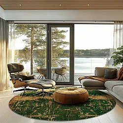 Kruhový koberec - Cantoria (bežová/zelená)