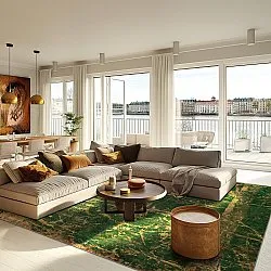 Koberec Wilton - Cantoria (bežová/zelená)