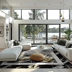 Koberec Wilton - Castello (čierny/biely)