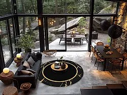 Kruhový koberec - Cerasia (čierna/zlatá)