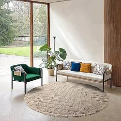 Kolo koberce - Conara Natural Cotton Shaggy (béžová)