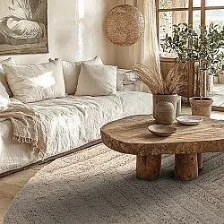 Kolo koberce - Conara Natural Cotton Shaggy (béžová)