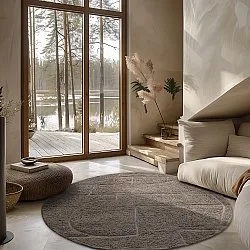 Kruhový koberec - Cremona Natural Cotton Shaggy (taupe)
