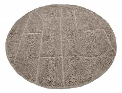 Kruhový koberec - Cremona Natural Cotton Shaggy (taupe)