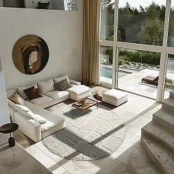 Kolo koberce - Cremona Natural Cotton Shaggy (offwhite)