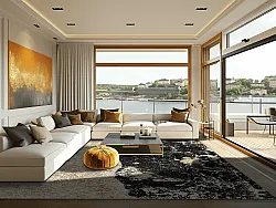 Koberec Wilton - Cyra (čierna/zlatá)