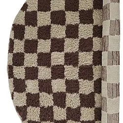 Kolo koberce - Elsey Natural Cotton Shaggy (béžová/hnedá)