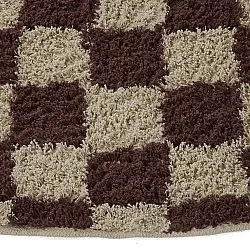 Kolo koberce - Elsey Natural Cotton Shaggy (béžová/hnedá)