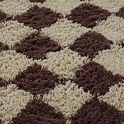 Kolo koberce - Elsey Natural Cotton Shaggy (béžová/hnedá)