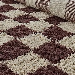 Kolo koberce - Elsey Natural Cotton Shaggy (béžová/hnedá)