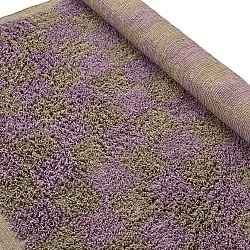 Koberce s dlhým vlasom - Elsey Natural Cotton Shaggy (hnedá/fialová)