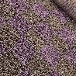 Koberce s dlhým vlasom - Elsey Natural Cotton Shaggy (hnedá/fialová)