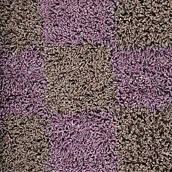 Koberce s dlhým vlasom - Elsey Natural Cotton Shaggy (hnedá/fialová)