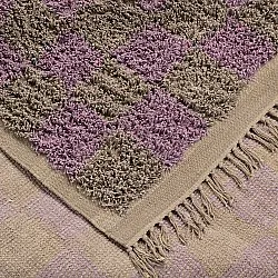 Koberce s dlhým vlasom - Elsey Natural Cotton Shaggy (hnedá/fialová)