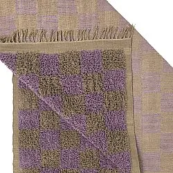 Koberce s dlhým vlasom - Elsey Natural Cotton Shaggy (hnedá/fialová)
