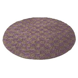 Kolo koberce - Elsey Natural Cotton Shaggy (hnedá/fialová)