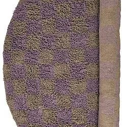 Kolo koberce - Elsey Natural Cotton Shaggy (hnedá/fialová)