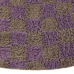 Kolo koberce - Elsey Natural Cotton Shaggy (hnedá/fialová)