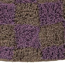 Kolo koberce - Elsey Natural Cotton Shaggy (hnedá/fialová)
