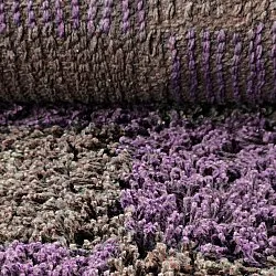 Kolo koberce - Elsey Natural Cotton Shaggy (hnedá/fialová)